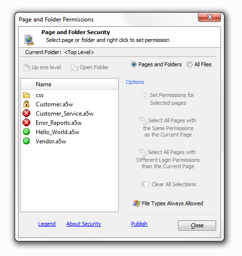 A Page Folder Security